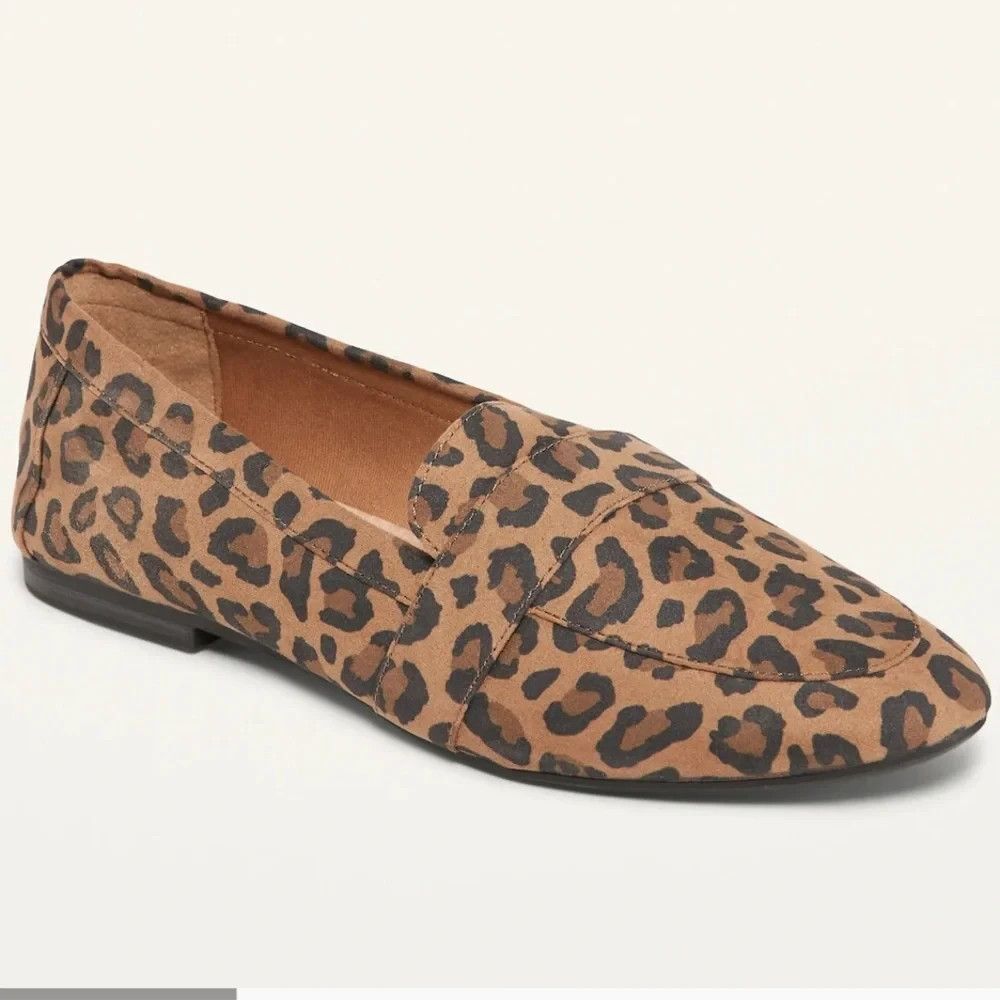 ✨ NEW Old Navy Leopard Print Faux-Suede Loafers - Size 11 ✨ Granny Core, Chic
